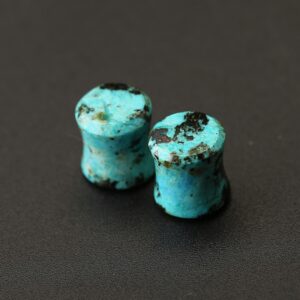 African Turquoise Stone Ear Gauges