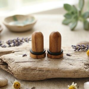 Dark Wenge Wood Ear Plugs-Light Color